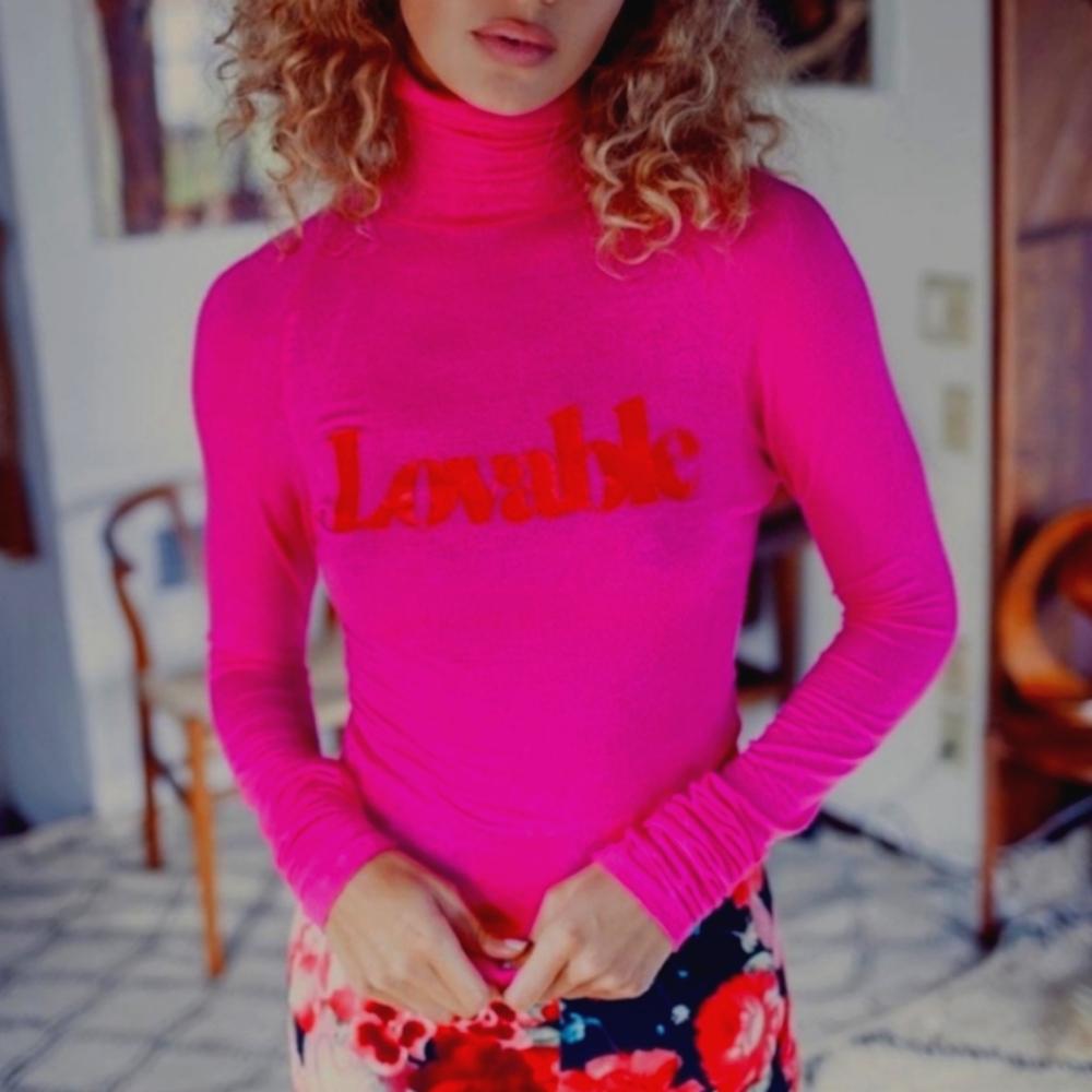 Loveable long sleeve lightweight pink top
